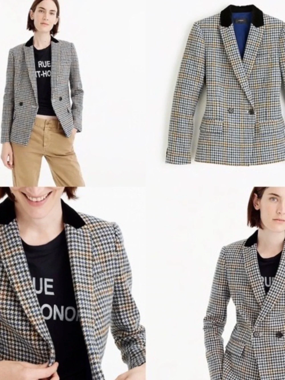 J.Crew Houndstooth Dover Blazer size 12 NWOT